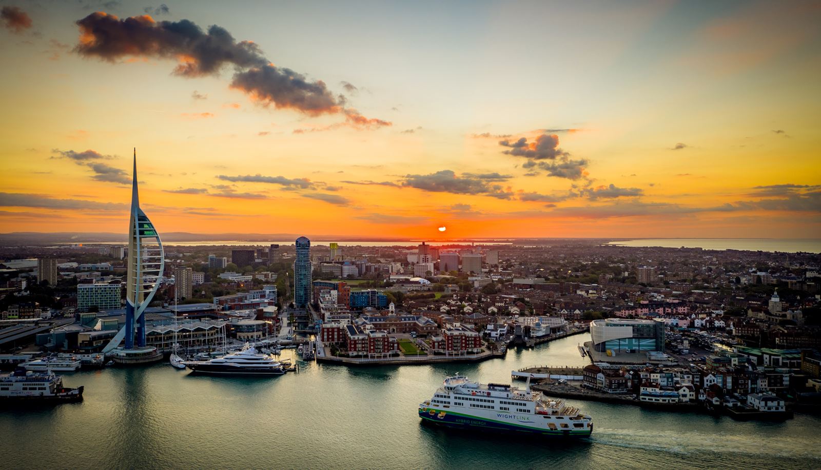 Drone shot of Portsmouth